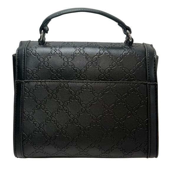 Nine West Top Handle Bag Black Embossed Logo 9x8 - Picture 3 of 7